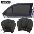 NEW 4pc Car Sun Shade Styling Accessories Hook & Loop Car Window Sun Shade Set - Easy Install, Cool Interior & Privacy Sun Visor. 
