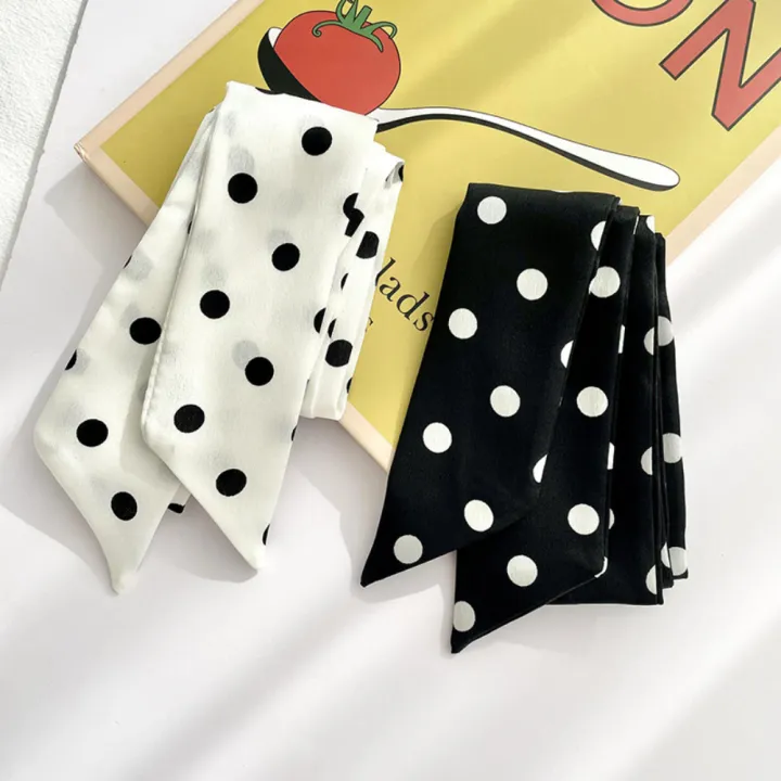 1pc%20Fashion%20Ribbon%20Polka%20Dot%20Scarf%20Printed%20Thin%20Scarf%20Headband%20Korean%20Style%20Neckerchief%20Long%20Scarves%20Wedding%20-%20Image%204