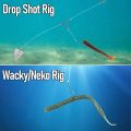 FishTrip 50-200pcs Drop Shot Hooks for Bass Fishing High Carbon Steel Wacky Hook Crank Worm Barbed Hook Fishing Accessories. 