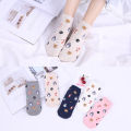 5 Pairs Anime Cartoon Socks Cosplay Cute Animal Invisible Boat Socks Anime Pattern Ladies Socks.