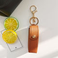 1PCS New Leather Lip Balm Bag Keychain Holder Protective Cover Mini Portable Key Bag Lipstick Cosmetics Storage Bag. 