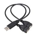 High Quality USB 2.0 Cable USB Double Splitter Adapter Cable One To Two Female To USB 2 Male Power Extension Cable. 