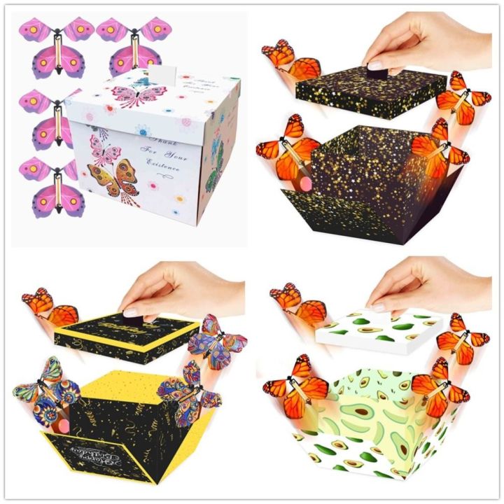 Creative Surprise Flying Butterfly Box Prank DIY Butterfly Explosion Box Party Decorations