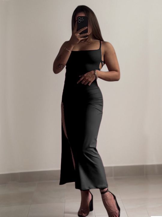 2025%20explosive%20new%20dress%20summer%20high%20sensibility%20halter%20strap%20Spice%20Girl%20bag%20hip%20dress%20-%20Image%203
