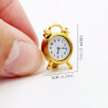 1 piece of dollhouse miniature metal alarm clock: 1/12 mini simulation bedroom scene decoration model (sticker random).