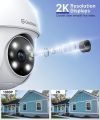 Galayou 2k Outdoor WiFi PTZ Surveillance Camera, 360° Wireless Waterproof IP Camera, Colour Night Vision, Two-Way Audio, Instant Alert, Micro SD Card, Alexa Y4 (1p, White). 