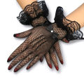 Women Full Finger Mesh Lace Gloves Summer Spandex Wedding Party Dress Gloves.