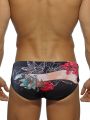 Men's Skull Pattern Drawstring Briefs, Summer Beach Swimming Trunks. 