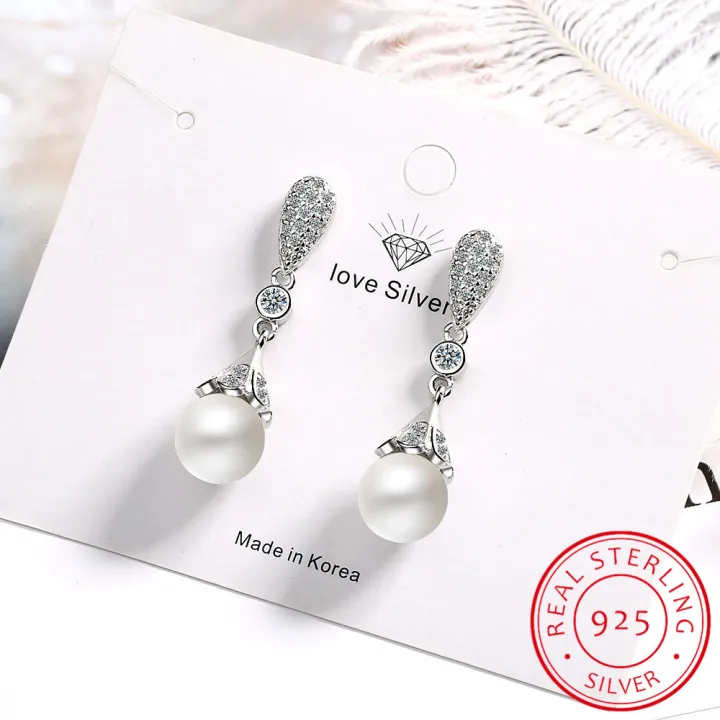 925%20Sterling%20Silver%20Pearl%20Jewelry%20Natural%20Freshwater%20Pearl%20Drop%20Earrings%20For%20Women%20Silver%20Wedding%20Dangle%20Earring%20-%20Image%203