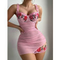Transparent Lingerie Woman Underwire Bra And Panty Set Embroidery Floral Dress Elegant Nightdress Intimate Nightgown.