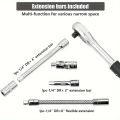 46pcs 1/4 Inch Drive Socket Set Ratchet Wrench Set Car Tool Kit, Bit Socket Wrench Set Metric Mechanic Tool Set Car Accessories.
