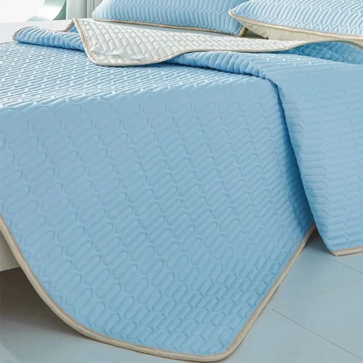 Cool%20Feeling%20Mattress%20Cover%20Single/Double/Queen%20Bed%20Sheet%20Summer%20Cool%20Pad%20Mat%20Elastic%20Band%20Four%20Corners%20Bedspreads%20-%20Image%205