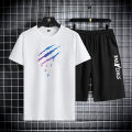 2025 Summer Thin Casual Quick Drying Two Piece Set Men's Set Sports Outdoor Running Short Sleeve T Shirt + Shorts Tracksuit Sets. 
