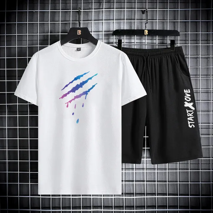 2025%20Summer%20Thin%20Casual%20Quick%20Drying%20Two%20Piece%20Set%20Men's%20Set%20Sports%20Outdoor%20Running%20Short%20Sleeve%20T%20Shirt%20+%20Shorts%20Tracksuit%20Sets%20-%20Image%202