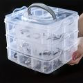 3-layer 18 Compartment Transparent Storage Box, Jewelry and Toy Storage Box, Suitable for Kitchen, Jewelry Organizer. 