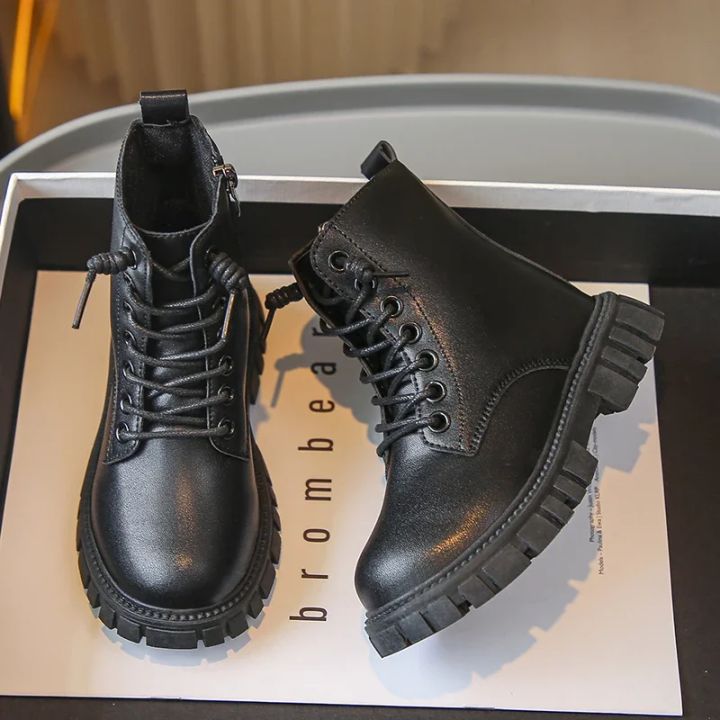 Spring%20Autumn%20Girls%20Ankle%20Boots%20Fashion%20School%20Kids%20Leather%20Boots%20Thick%20Bottom%20Non-slip%20Children's%20Platform%20Causal%20Boots%20Black%20-%20Image%206