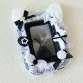1Pc Lace Photo Card Holder, 10 Colors, Bowknot Plush Angel Wings Bell Handmade DIY Finished Product, Anime Cartoon Game Character Card Holder, Fan Support Merchandise, Fan Circle Collection, B8 Small Card Holder, Polaroid Photo Display, Student Card St.... 