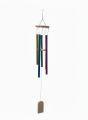 Multicolored Wind Chime - Decorative Hanging – 5-Pipe Tuned Aluminum Tubes with Wooden Top – Indoor and Outdoor Relaxing Melodic Sound for Home, Balcony, Garden, & Patio Decoration. 