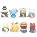 8Pcs/Set One Piece Cat Cos Tony Tony Chopper Portgas·D· Ace Trafalgar Law Cake Decoration PVC Model Figure Toys. 