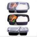 Disposable Two compartment Tray with lid 50Pcs/Pkt. 