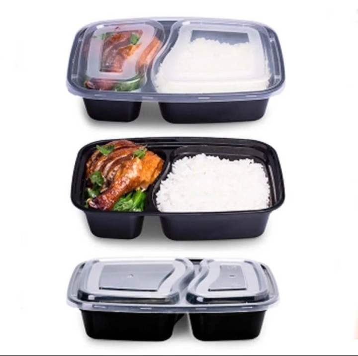 Disposable%20Two%20compartment%20Tray%20with%20lid%2050Pcs/Pkt%20-%20Image%202