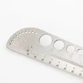 1 PC Multi Functional Stainless Steel Tool Scale Ruler Office Compass Protractor Hexagonal EDC Outdoor Tool. 