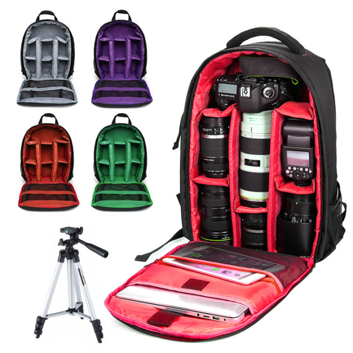 Multi-functional Camera Bag Digital Lens Outdoor Photography Backpack Lightweight Waterproof Fabric Large Capacity
