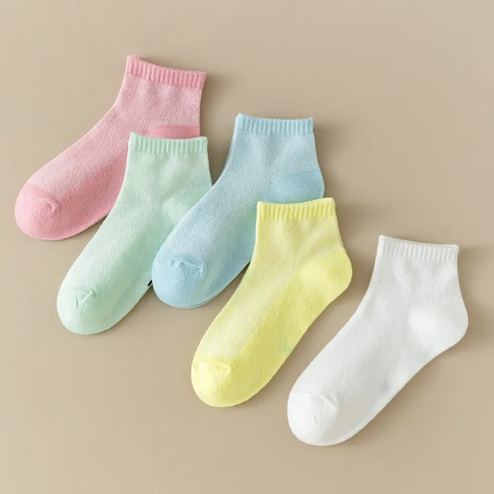 5%20pairs%20of%20children's%20socks,%20girls'%20net%20eye%20tube%20socks,%20spring%20and%20summer%20thin%20tube%20socks,%20boys'%20and%20students'%20white%20socks%20-%20Image%204