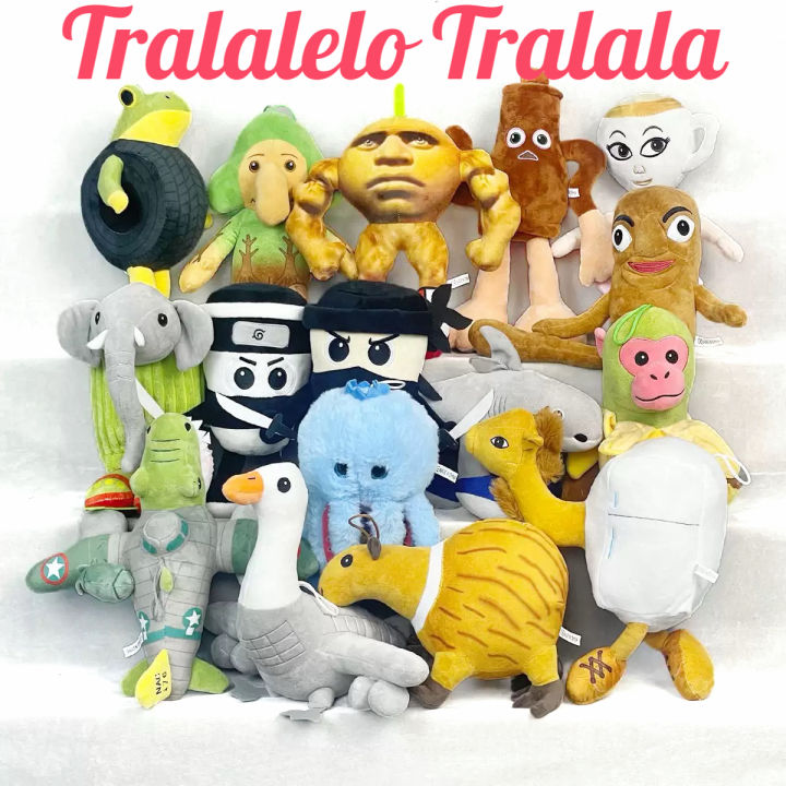 26style Tralalelo Tralala Plush Tungtungtung Italian Brainrot Al Tralalero Tralala Plush Doll Stuffed Soft Pillow Custom Toys