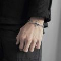 Fashion Dark Cross Bracelet for Men Stainless Steel Chain Jewelry, Hypoallergenic & Party Punk Bangles Accessories.
