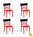 Supreme CRUZ Heavy Moulded Plastic Cafeteria Design Chair( Set of 4 Chairs). 