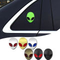 1 Pcs Metal 3D Alienware Alien Head Auto Logo Sticker Vinyl Badge Emblem Motorcycle Car Head Cover Sticker Car Body Styling. 