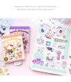 24Sheets Sanrio Stickers Book Hello Kitty Cinnamoroll Kuromi Kids Mini Sticker Decorative Hand Account Laptop Stationery Decals. 