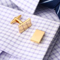 Simple Style Rectangle Cufflinks For Mens French Style Shirt Blank Buttons Business Metal Copper Brass Groom Gemelos Gifts.