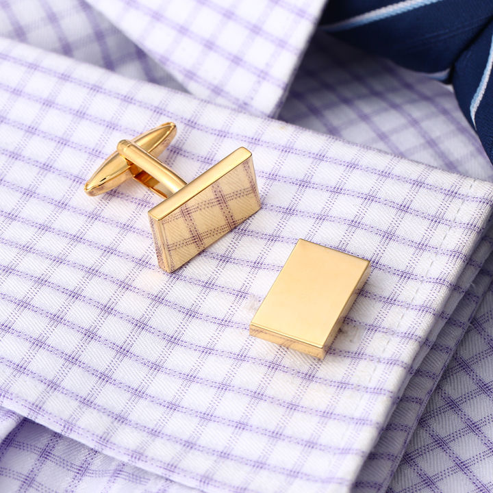 Simple%20Style%20Rectangle%20Cufflinks%20For%20Mens%20French%20Style%20Shirt%20Blank%20Buttons%20Business%20Metal%20Copper%20Brass%20Groom%20Gemelos%20Gifts%20-%20Image%203
