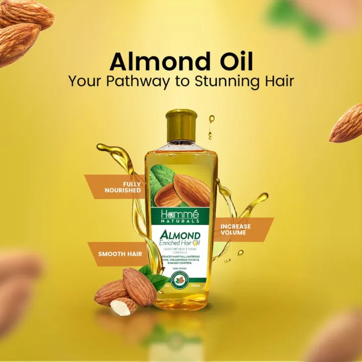 Almond Enriched Hair Oil For Smooth & Shiny Hair – Nourishing Formula ...