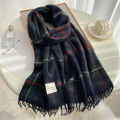 2025 New Stripe Plaid Women Scarf Elegant Stylish Imitation Cashmere Shawl Winter Pashmina Versatile Warm Wrap Scarf. 
