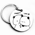 Featuring a Cute Bubu Dudu Love You Keychain, Panda Bear Couple Design, Valentine's Day Anniversary Gift. 