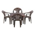Bagmati Plastic Rectangular Shape Dining Set With 4 Pcs Chair. 