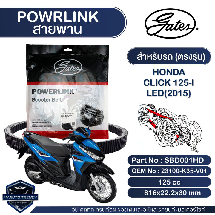 Powerlink belt for Honda Click 125i led 2015 straight motorcycle automatic car scooter belt