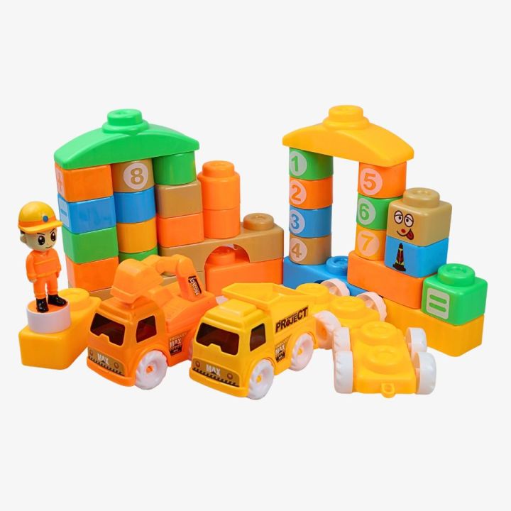 Building Blocks Set for Kids | 57 Pcs | No 6005A | Construction Vehicle ...