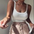 NSANGU Strap Solid Bodycon  Body Casual Basic White Summer Bodysuit Women Tops Sleeveless Sheer Bodysuits Jumpsuit Slim. 