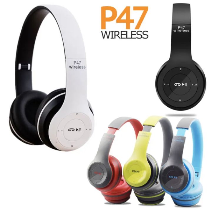 BOPUD P47 Wireless Bluetooth Portable Sports Headphones with Fm,Memory Card Support Bluetooth, Wired Headset
