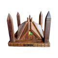 Wooden Handicrafts Faisal Mosque - Pure Wood Faisal Masjid Model - Wooden Handmade Faisal Mosque Model. 
