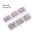 6grids SS6-20 Mixed Size Pink Bronze Silver Flatback Rhinestones Gems Flashing Diamonds 3D Nail Art Decorations Crystals. 