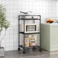 Floor-Standing Microwave Storage Rack Multi Layer Shelf Kitchen With Pulley Trolley Punch-Free Easy To Assemble Kitchen Storage. 