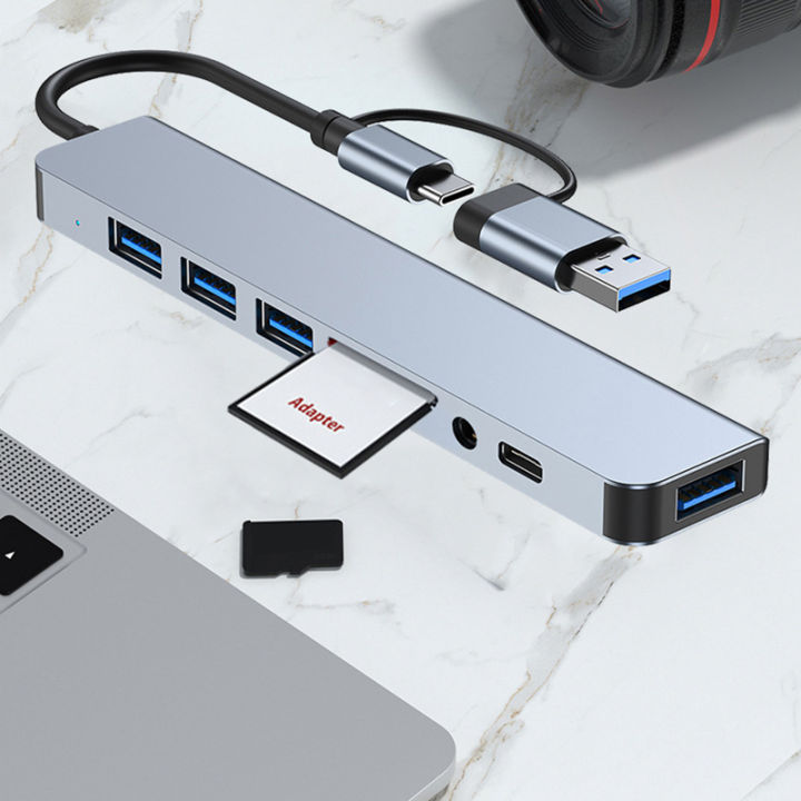 8%20Ports%20USB%20C%20HUB%20USB%20A%20TYPE-C%20HUB%20Concentrator%20USB%20C%20Docking%20Station%205Gbps%20Multi%20Adapter%20SD%20TF%20Card%20Reader%20For%20MacBook%20Air%20PC%20-%20Image%204