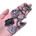 Gothic Witchy Hole Shoe Charms PVC Clog Buckles, Skull Bat Tarot Crystal Witch Hat DIY Sandal Halloween Decor Accessories. 
