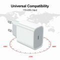 For iphonePD 20W USB Phone Charger Fast Charger for iPhone iPad Wall Quick Charge Adapter TypeC Cable EU/US Plug.