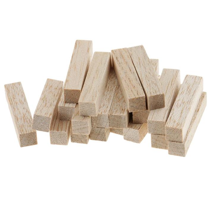 4 Sizes Natural Square Wood Stick Wooden Dowels for Model Making ...